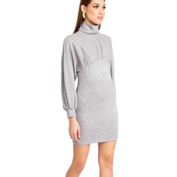 Black Halo Ribbed Sweater Knit Plum Mini Dress Small, Large - Picture 2 of 3